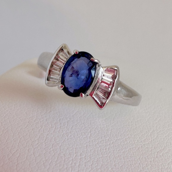 LUXURY BLUE SAPPHIRE DIAMOND RING 💍💎 - Picture 3 of 9